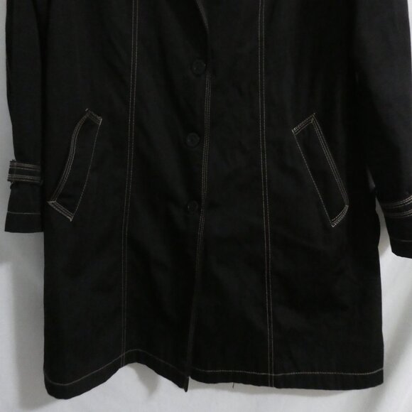 Limited Edition - FENNELLI | size 14 | Long Black Lightweight Trench Coat - Picture 8 of 16